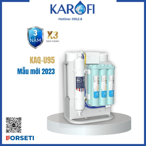 Máy lọc nước Karofi model KAQ-U95 NEW 2022 công nghệ mới vượt trội thay thế model KAQ-U95 cũ - Hàng chính hãng bảo hành 3 năm