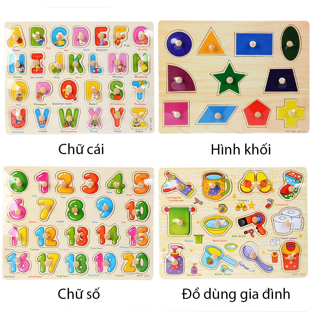 Combo 8 Bảng Núm Gỗ Cho Bé Size 20x30cm