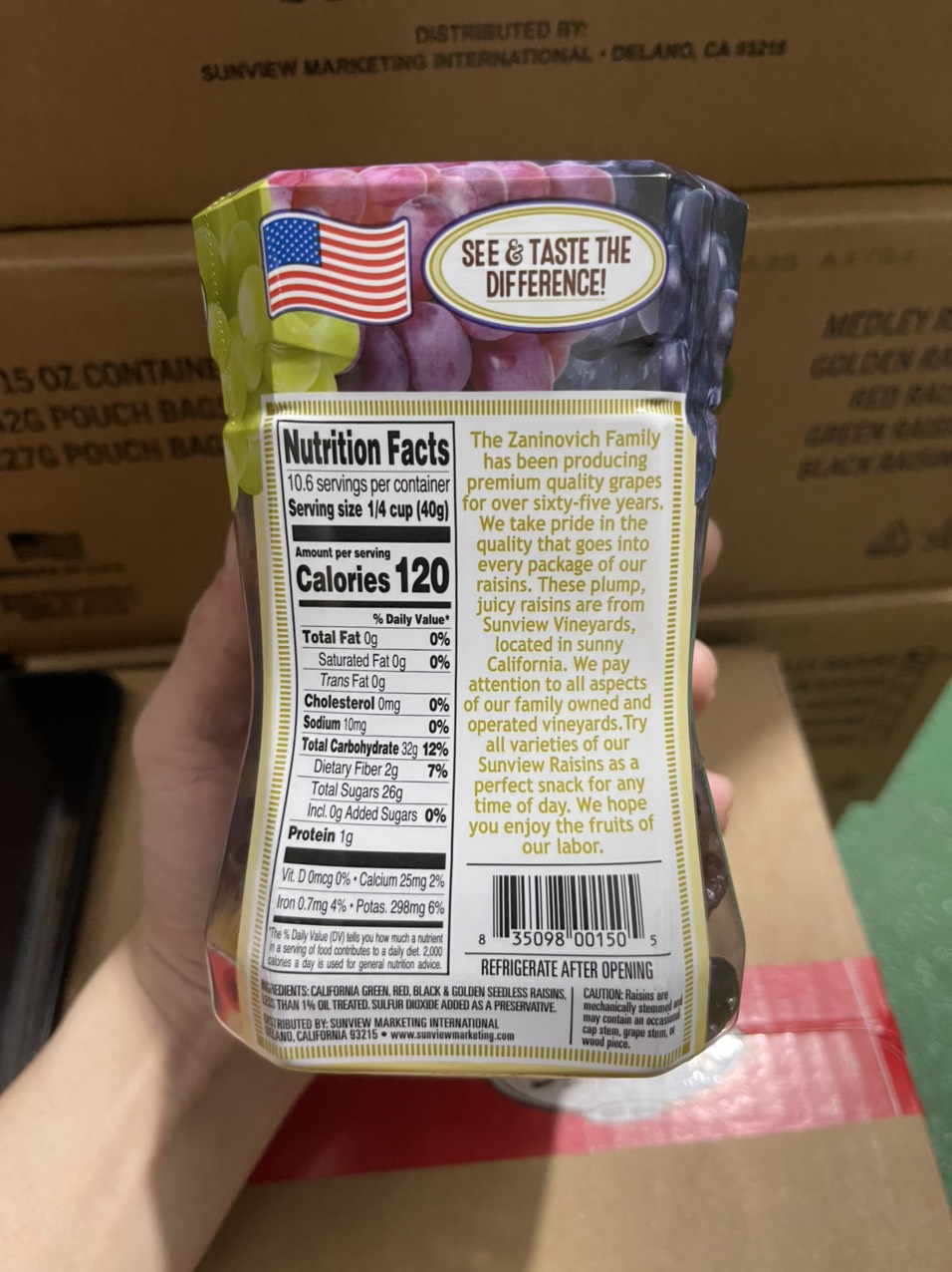 Nho khô Sunview Raisins Mỹ không hạt 3 màu Giàu Vitamin khoáng chất, Món ăn vặt tốt cho tim mạch - Massel Official