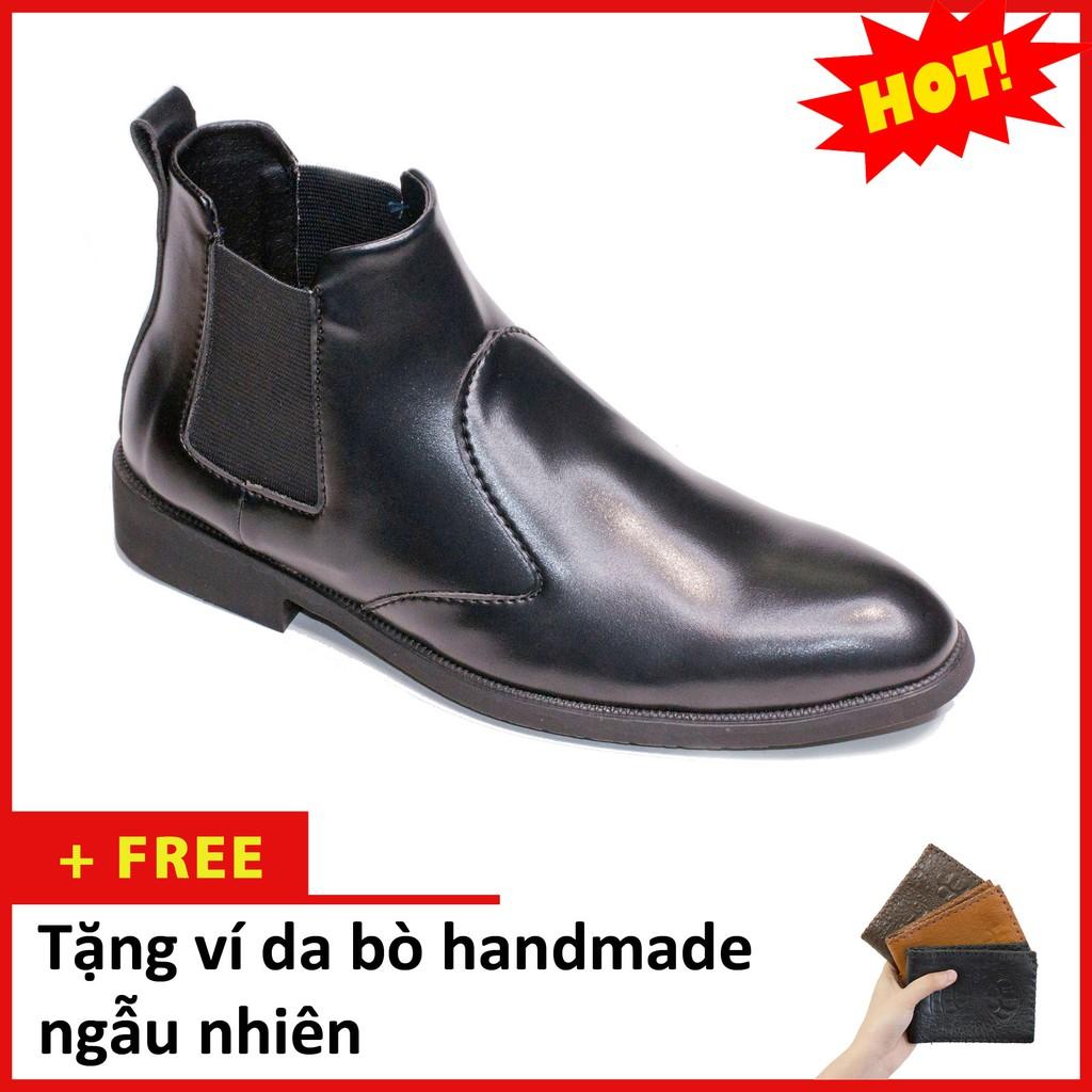 Giày Chelsea Boot Nam Cổ Chun Da Nhám Màu Đen Đế Khâu Rất Chắc Chắn - CB520-NHAMCHUN (V