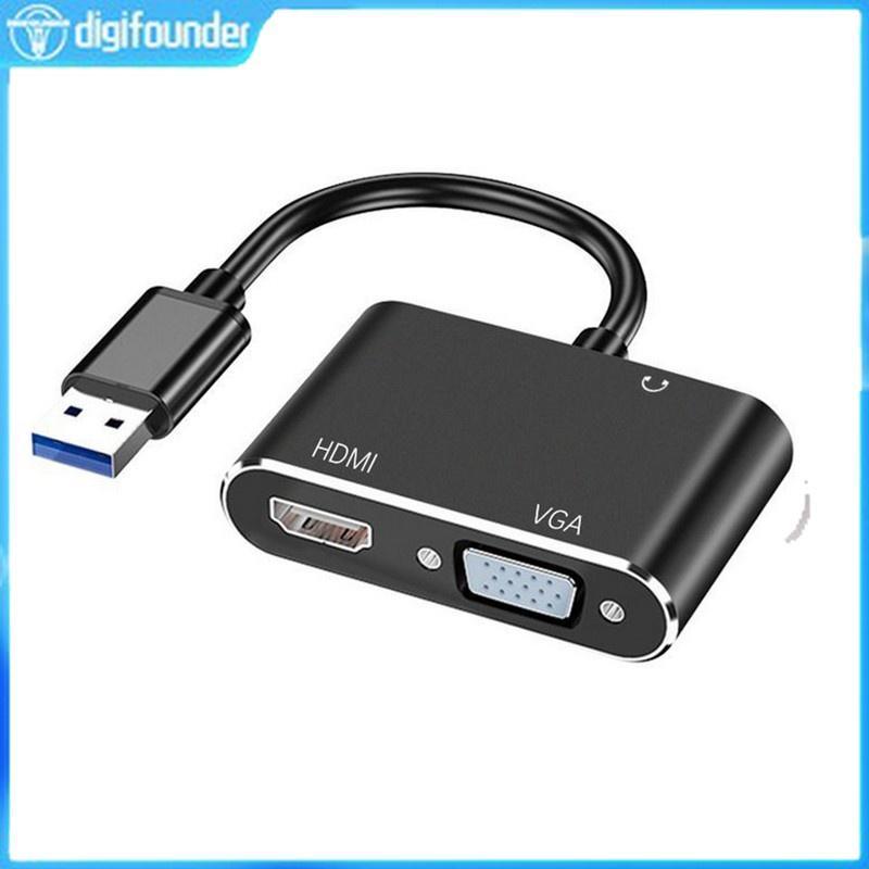 Bộ Chuyển Đổi USB 3.0 Sang HDMI VGA DVI 1080P HD Cho Màn Hình Máy Chiếu / TV / Màn Hình VGA J4N2