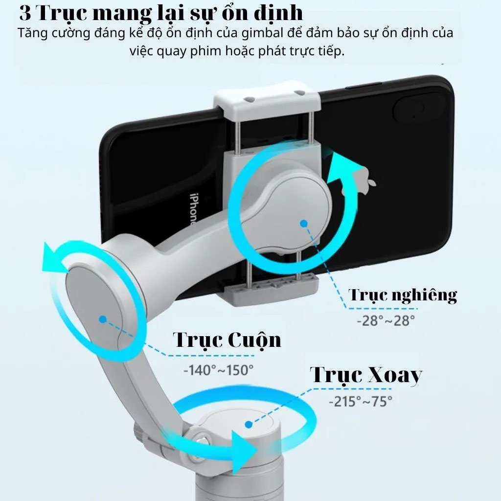 Gậy Chống Rung Cho Điện Thoại Stabilizer DualPower Tech 3-Axis Gimbal F10 Pro