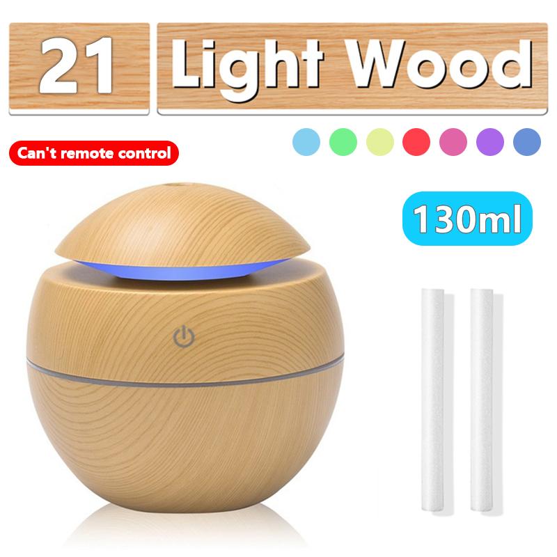 400Ml Siêu Âm Thông Minh Máy Tạo Độ Ẩm Không Khí Thơm Khuếch Tán Tinh Dầu Gỗ Hạt Điều Khiển Từ Xa LED 7 Màu Đèn nhà