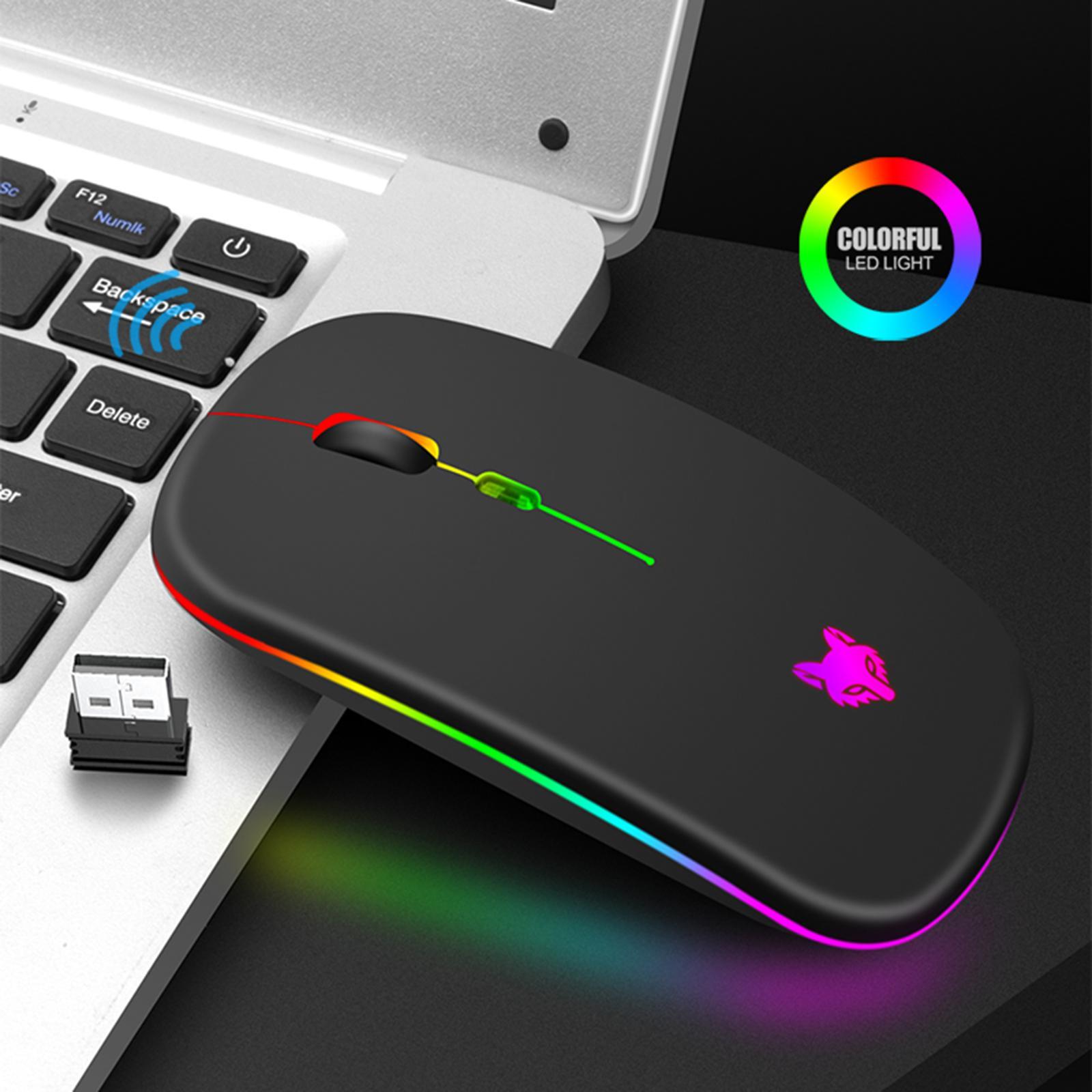 Tachiuwa LED Wireless Mouse Laptop PC 2.4G Mute Mice Gaming with Receiver