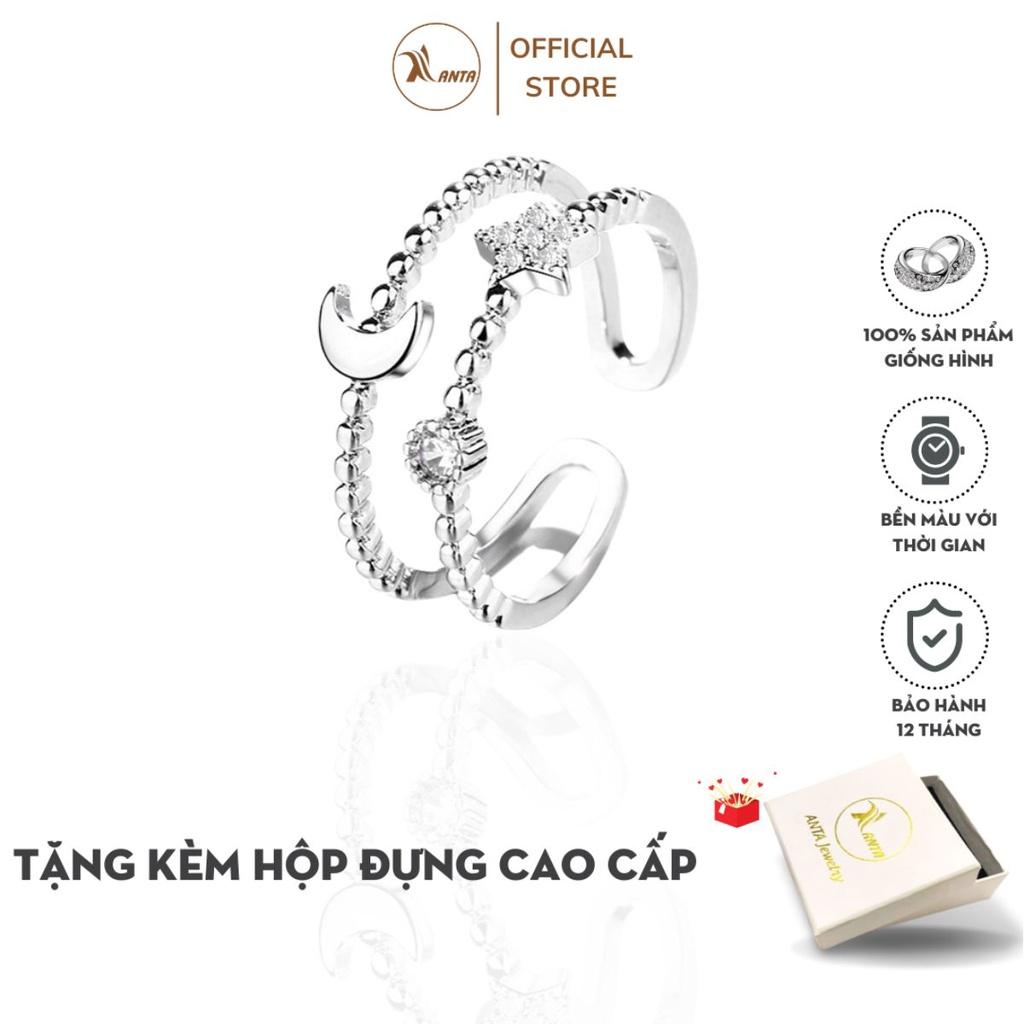 Nhẫn bạc 925 hình ngôi sao và mặt trăng cho nữ ANTA Jewelry ATJ3434