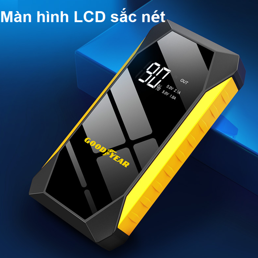 Bộ kík nổ ô tô, kiêm pin sạc dự phòng Goodyear GY-5295, 10000mAh
