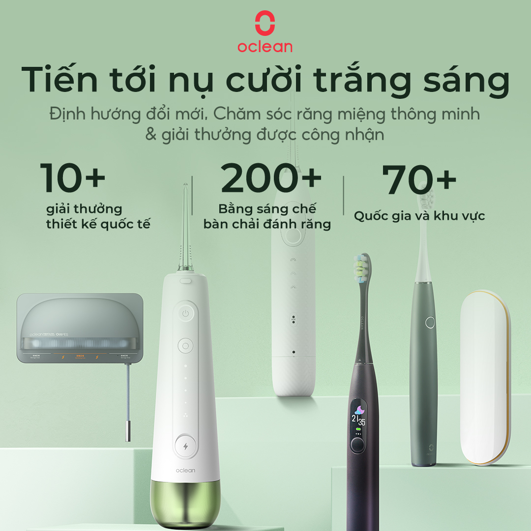 Tăm Nước Oclean W10 | 5 Chế Độ | Pin 30 Ngày| Tần số 1400 Xung Trên Mỗi Phút - Hàng Chính Hãng