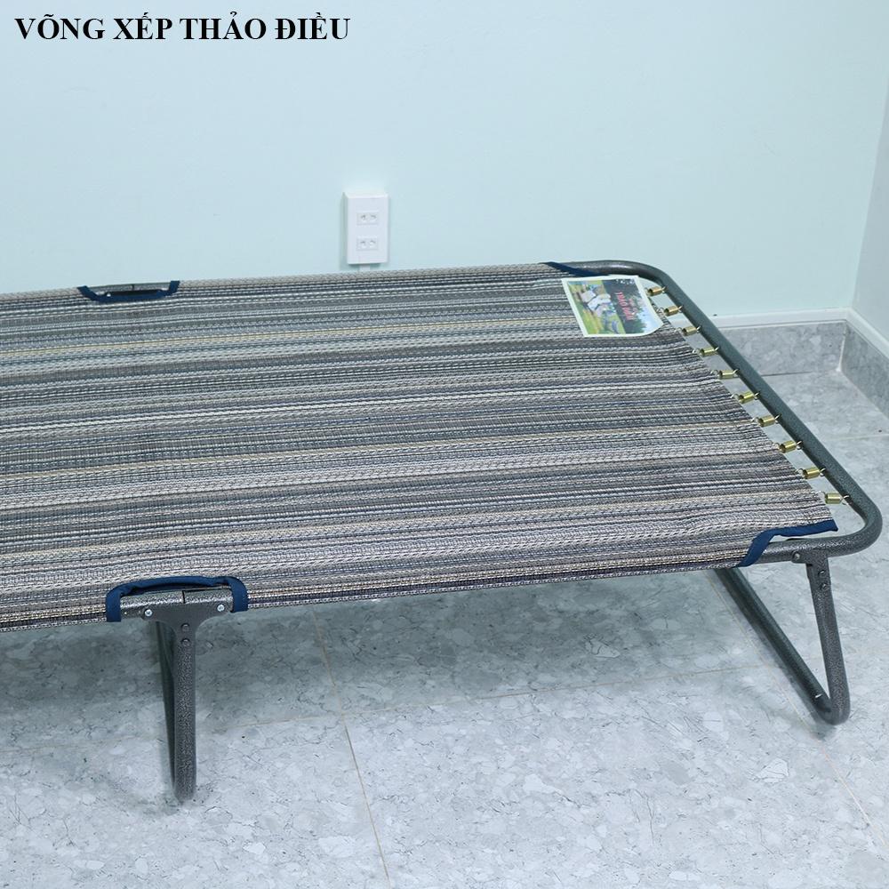 Giường xếp rộng 90cm vải lưới thổ cẩm khung sơn tĩnh điện cao cấp