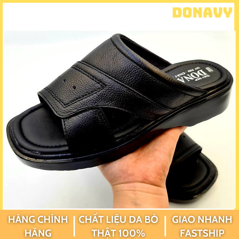 DÉP QUAI NGANG NAM DA BÒ DONAVY CAO CẤP MAY FULL QUAI VÀ ĐẾ RẤT CHẮC CHẮN BAO ĐI MƯA DTOMY