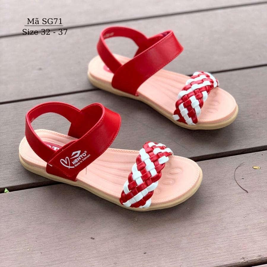 Sandal bé gái Kento dép quai hậu cao cấp quai ngang êm mềm chống trơn trượt phù hợp cho trẻ em nữ 6, 7, 8, 9, 10, 11, 12 tuổi học sinh tiểu trung học đi học đi biển năng động và cá tính NHÍM SHOP SG71