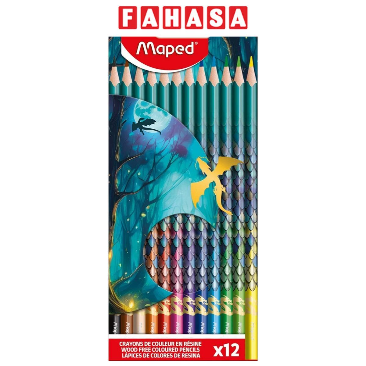 Hộp 12 Bút Chì Màu Họa Tiết Rồng - Maped 862234