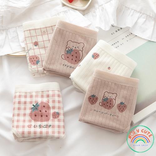 Set 5 quần lót cotton kháng khuẩn cao cấp họa tiết đâu tây dễ thương cute từ 28- 48 Kg Quần chip bé gái size đại