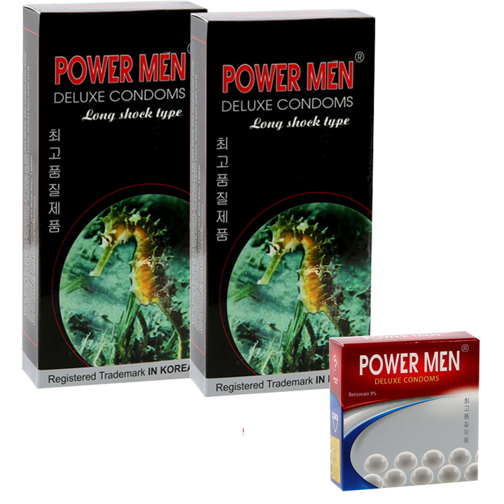 Bao cao su Powermen Combo 2 hộp 12 chiếc và 1 hộp 3 chiếc