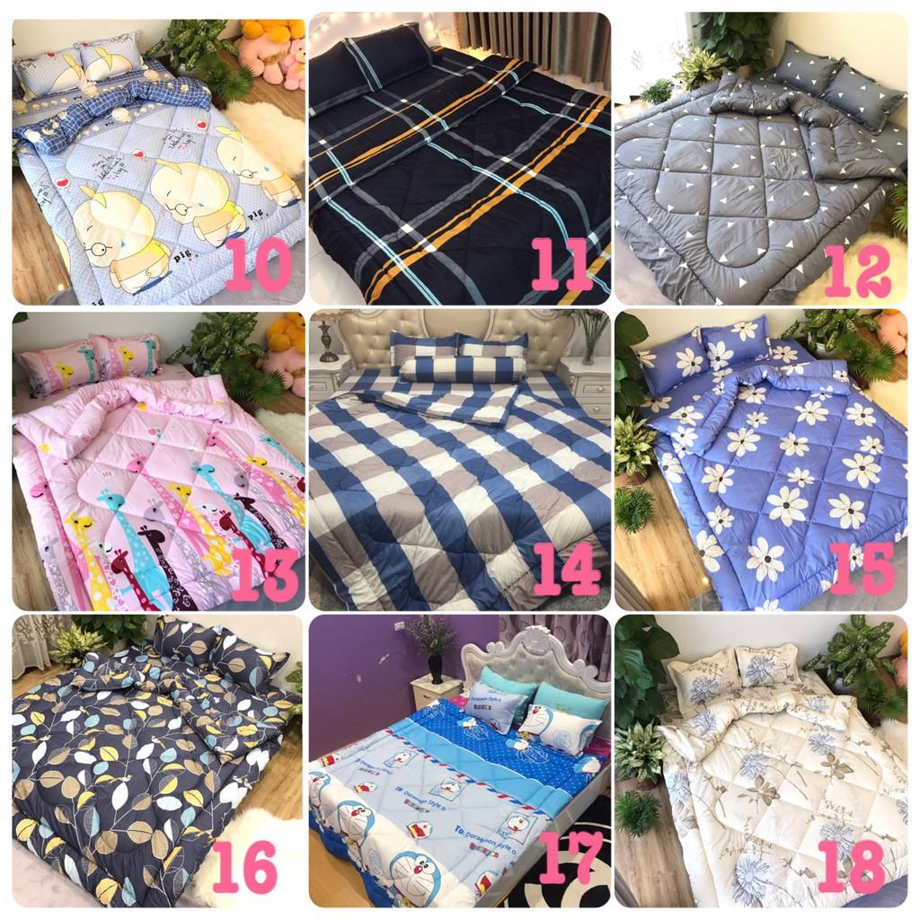 Bộ chăn phao ga gối poly cotton,được chọn mẫu,cúc họa mi vàng