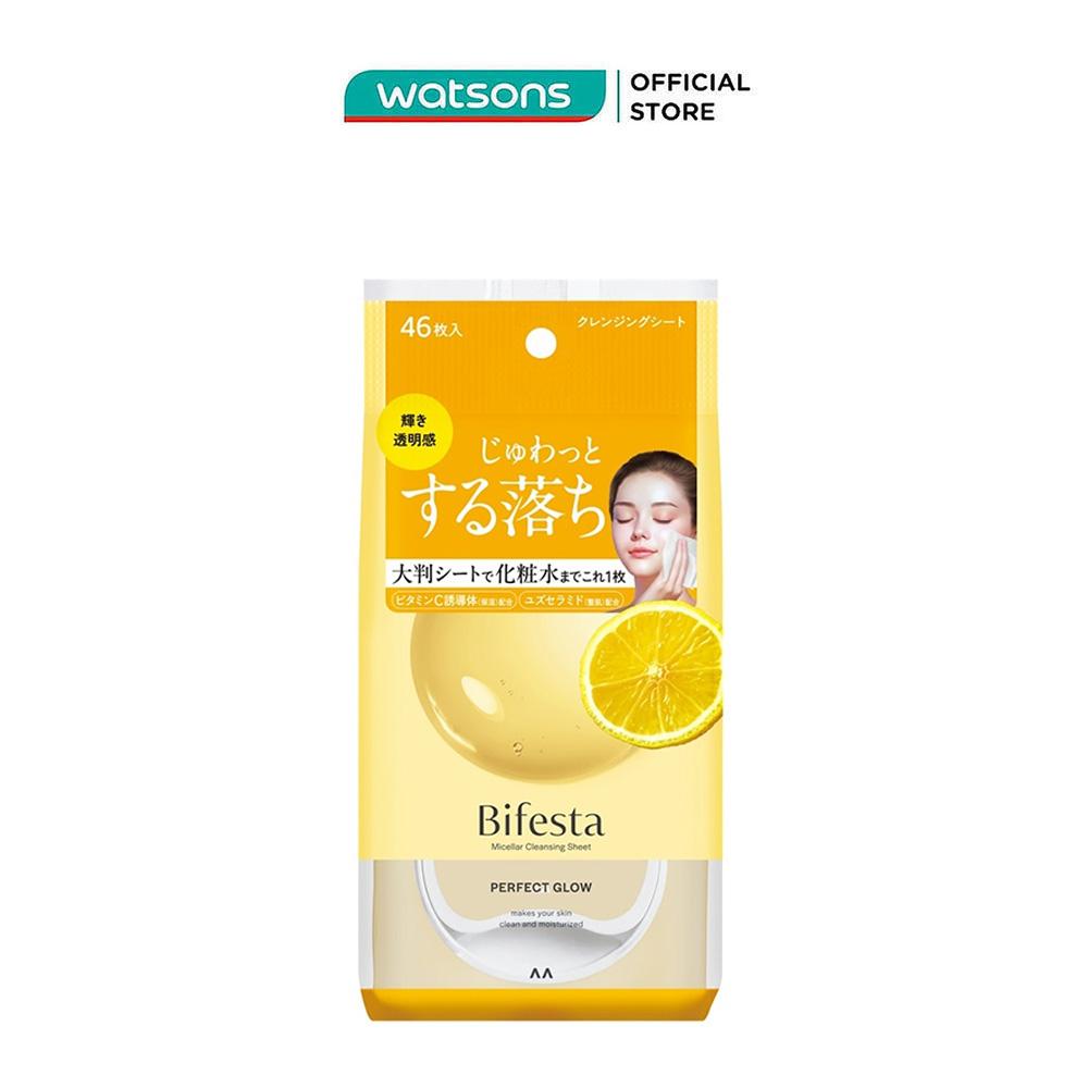 Khăn Ướt Tẩy Trang Bifesta Micellar Cleansing Sheet Perfect Glow 46Pcs
