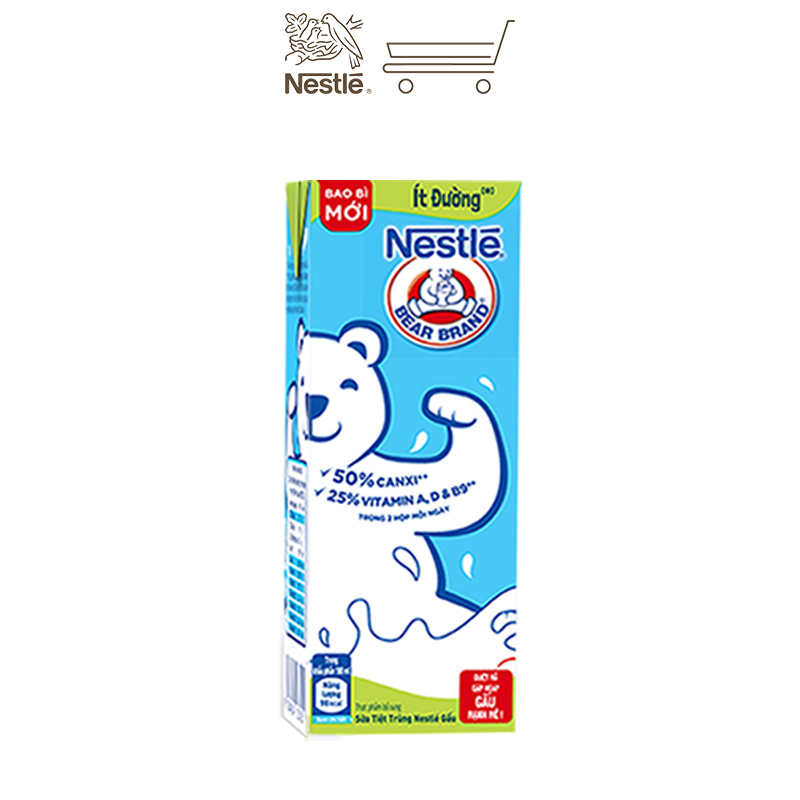 Thùng 48 hộp sữa Nestlé Gấu ít đường 12
