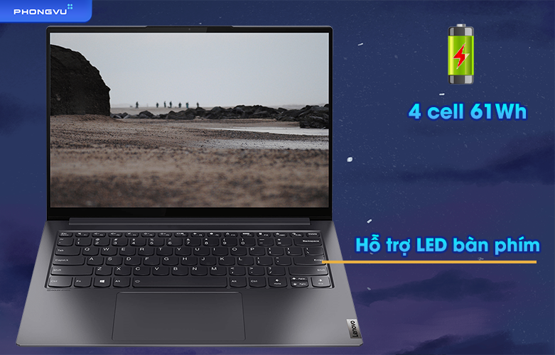 Laptop Lenovo Slim 7 Pro 14IHU5 O 82NH00BCVN (14&quot; i5-11320H/16GB/512GB SSD/Windows 11 Home/1.4kg) - Hàng chính hãng