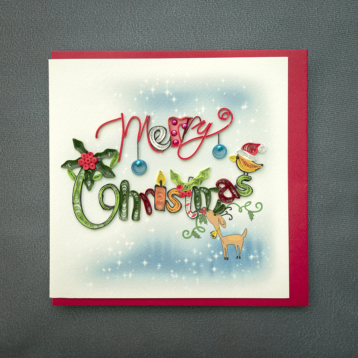 Thiệp Giấy Xoắn Giáng Sinh 15x15 cm - NOEL01GIAAN