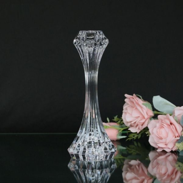 Chân nến pha lê Rogaska Crown Jewel 25cm màu trắng hàng chính hãng