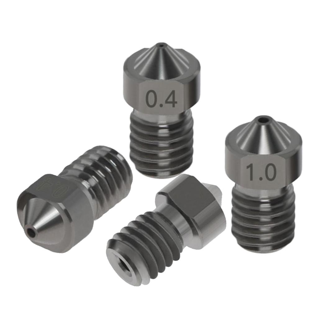 4 Packs 3D Printer 0.2 0.3 0.4 0.5 0.6 1.0mm V6 Nozzles 1.75mm Filament