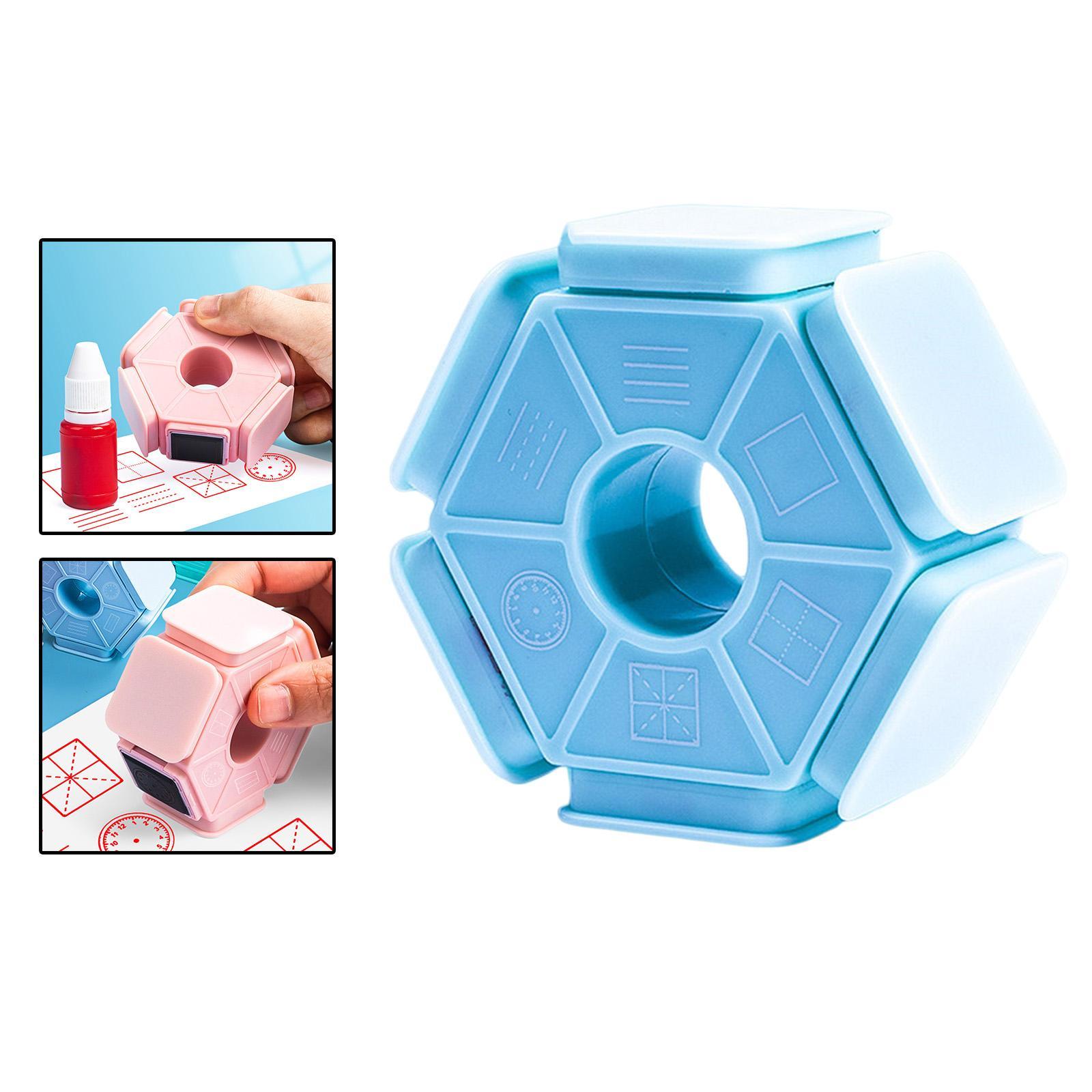 Homework Stamp English Seal Tianzi Grid Stamp for Primary School Student Blue