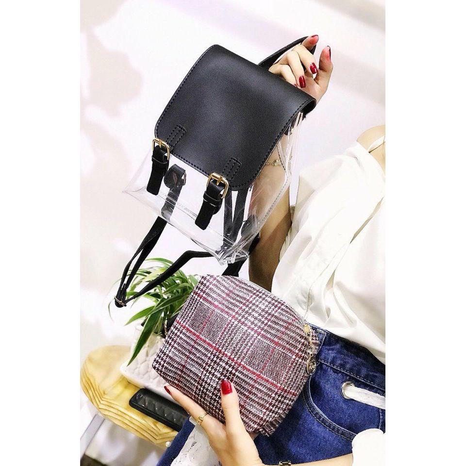 Bộ balo nhựa trong thời trang