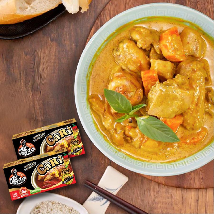 Combo 10 Hộp Viên Gia Vị Cà Ri Gold Cay Ông Chà Và