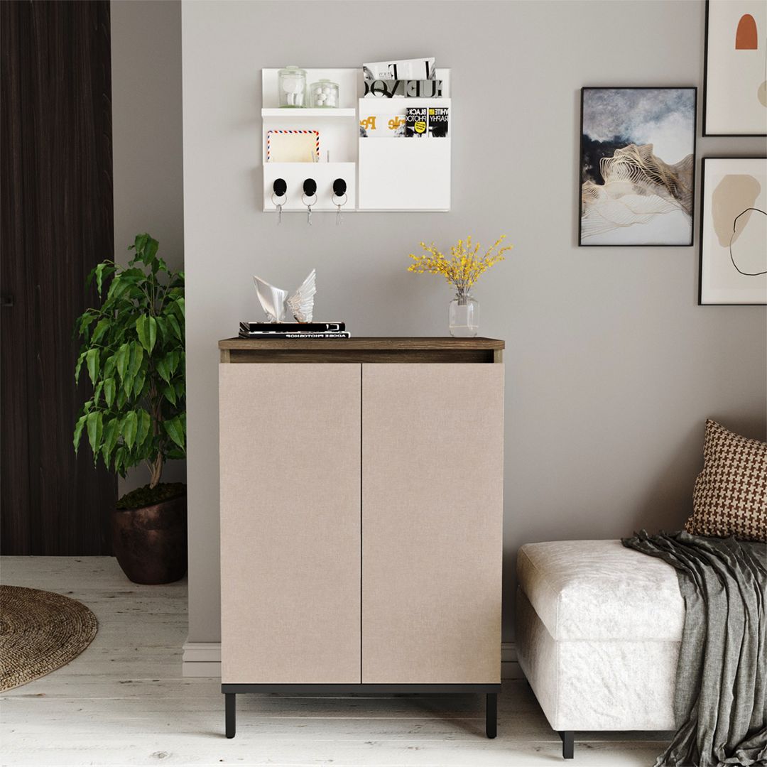 Kệ để giầy gỗ hiện đại SMLIFE Resonage | Gỗ MDF dày 17mm chống ẩm | D60xR35xC90cm