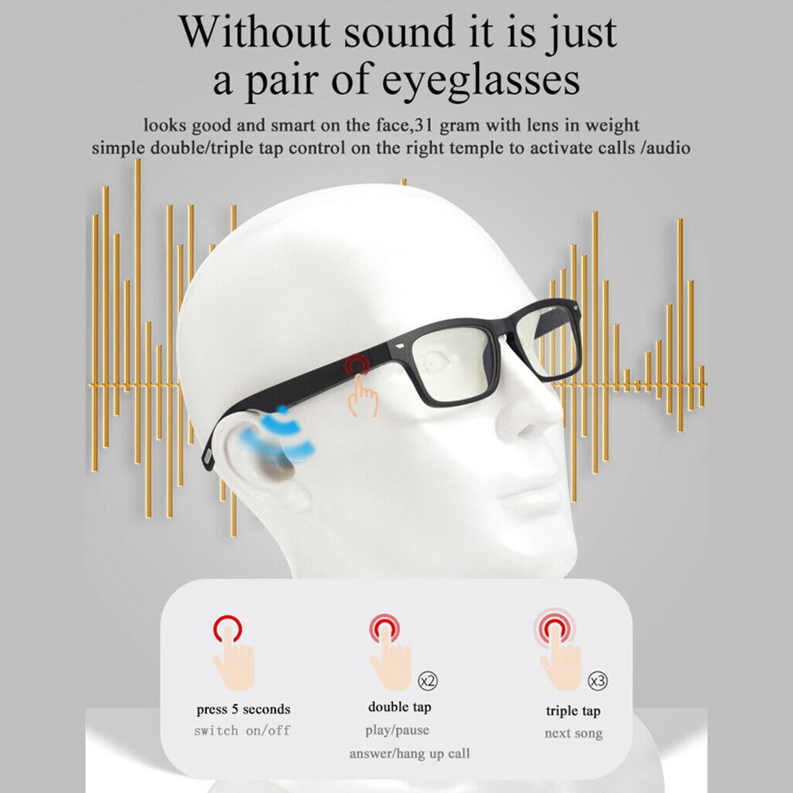 Smart Audio Glasses Open Ear Speaker with Bluetooth Connectivity for Gaming Meeting Traveling Driving