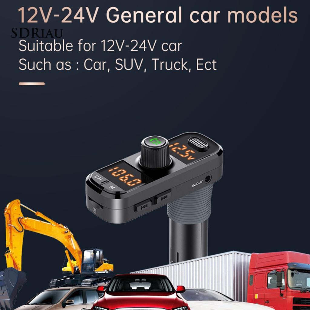 *QCDZ* BC70 Car Bluetooth 5.0 MP3 Player Hands-free Calling Dual Digital Tube Display QC3.0 PD USB Fast Charger FM Transmitter