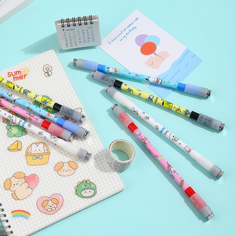 Út gel quay nghệ thuật giải trí có đèn Led hai đầu chống trượt học sinh my melody - Spinning pen