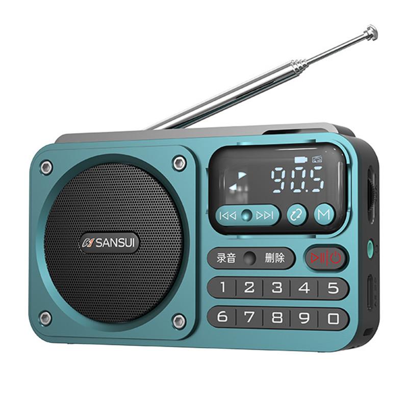 SanSui F22 Radio Loa Bluetooth không dây Di động Thẻ HiFi Loa Âm nhạc Đa phương tiện Kỹ thuật số Loa Cắm trại Ngoài trời Màu sắc: Xanh dương