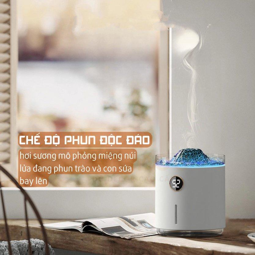 Máy Khuếch Tán Tỏa Hương Tinh Dầu Volcano Smoke (Trắng) - Riki Shop