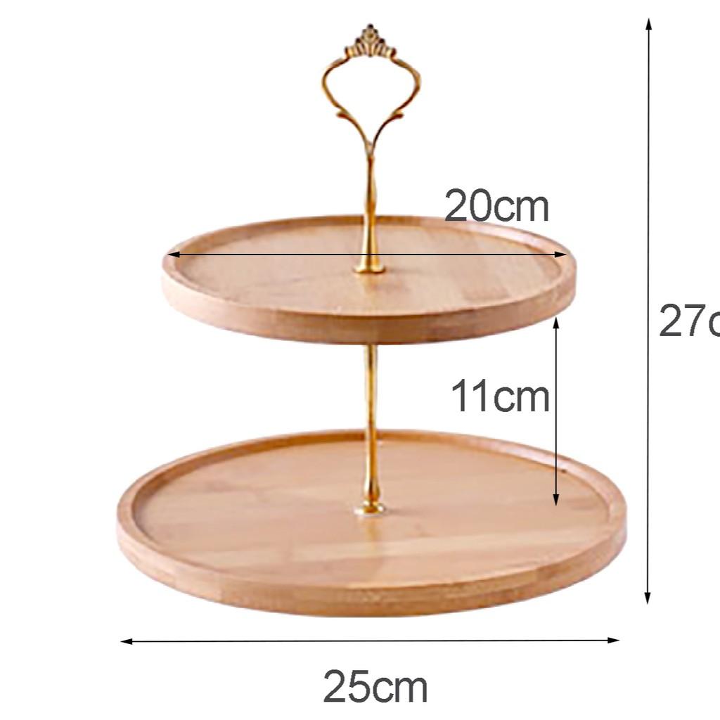 Đĩa ba tầng gỗ tre cao cấp | Đĩa 2, 3 tầng đựng bánh, hoa quả...chuyên dụng cho sự kiện, tiệc cưới | Kệ bánh