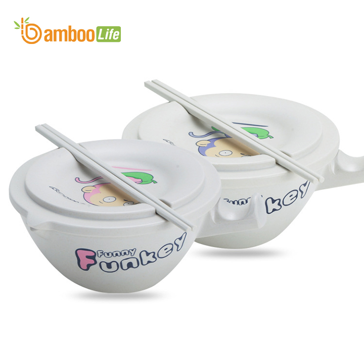 Bát úp mì Bát ăn mì sợi tre Bamboo Life hàng chính hãng BL034 có nắp đậy kèm đũa