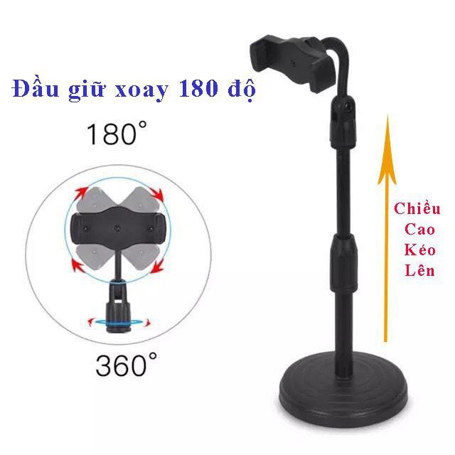 Giá Đỡ Điện Thoại - Kệ Cài Điện Thoại Livestream Xem Video Ổn Định Xoay 360 Độ Dùng Để Quay Phim Ghi Hình Đa Dụng