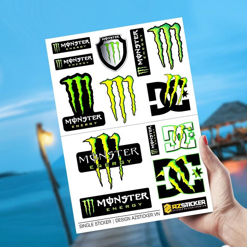 Hình Dán Sticker Monster | Sticker Dán Xe, Tem Dán Xe Máy, Xe Điện Chống Thấm Nước, Chống Bay Màu