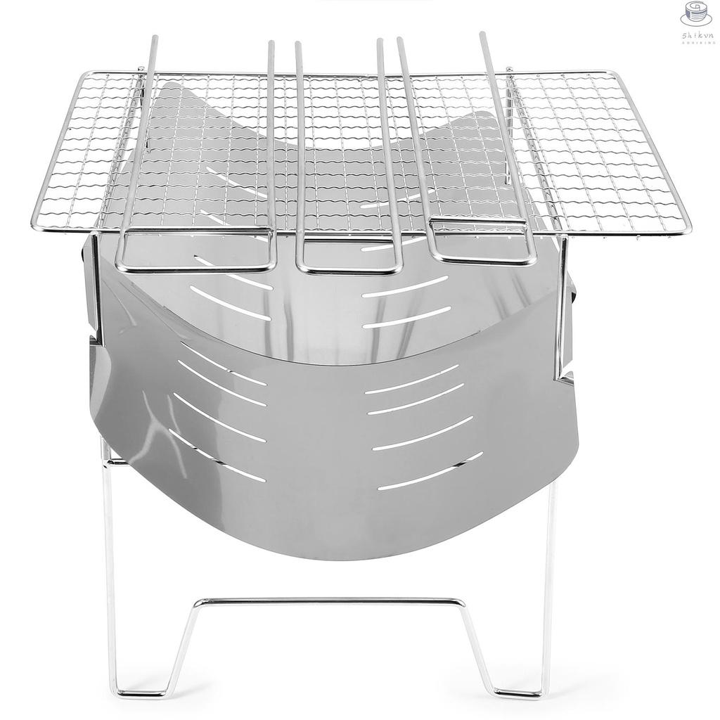 Giá đỡ bếp than mini bằng thép không gỉ có thể gấp gọn tiện dụng mang theo cắm trại