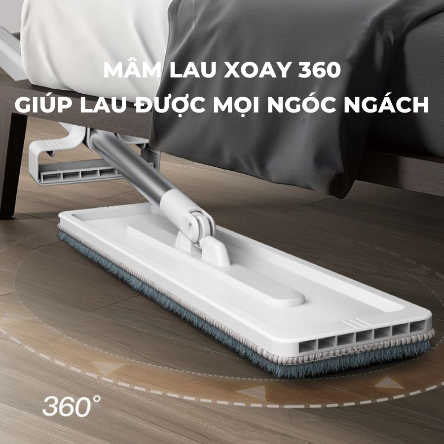 Cây lau nhà tự vắt phun sương xoay 360 độ lau sạch khô nhanh tiện lợi - Huy Tưởng