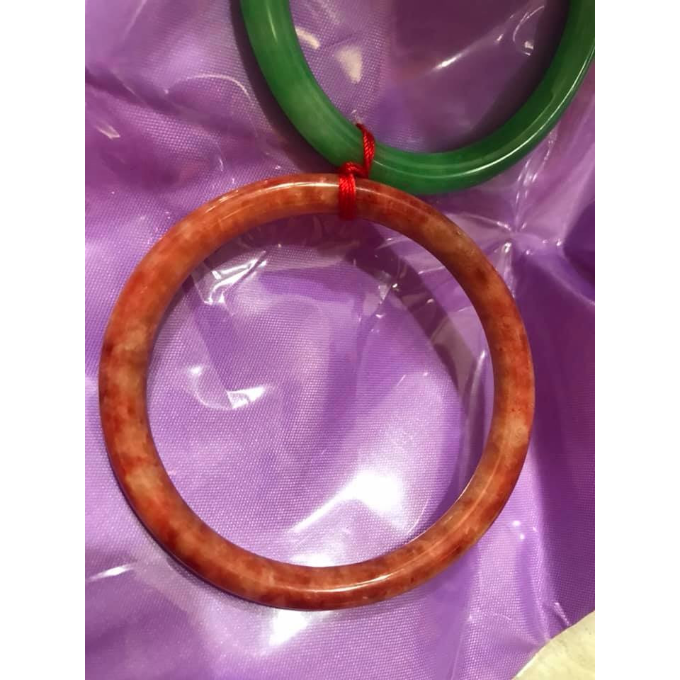 1 CHIẾC VÒNG LẺ ĐÁ CẨM THẠCH ĐỎ CAM BÔNG 49MM CỌNG TRÒN Size VÒNG NHỎ 49MM x Dầy 5mm NỮ Mệnh Hoả Thổ 40kg-49kg Ạ