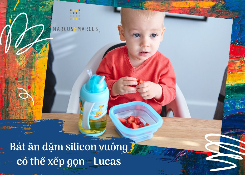 Bát silicon xếp gọn đựng bánh ăn dặm cho bé Marcus & Marcus