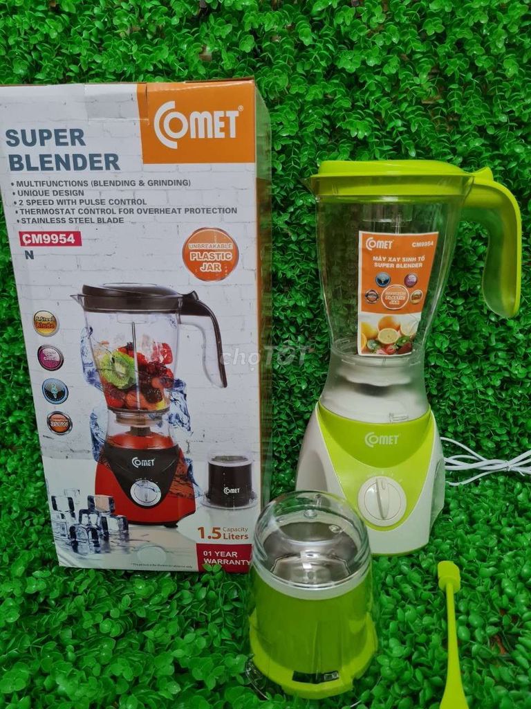 Máy Xay Sinh Tố Cối Kháng Vỡ Comet CM9954 - Xanh - Hàng Chính Hãng
