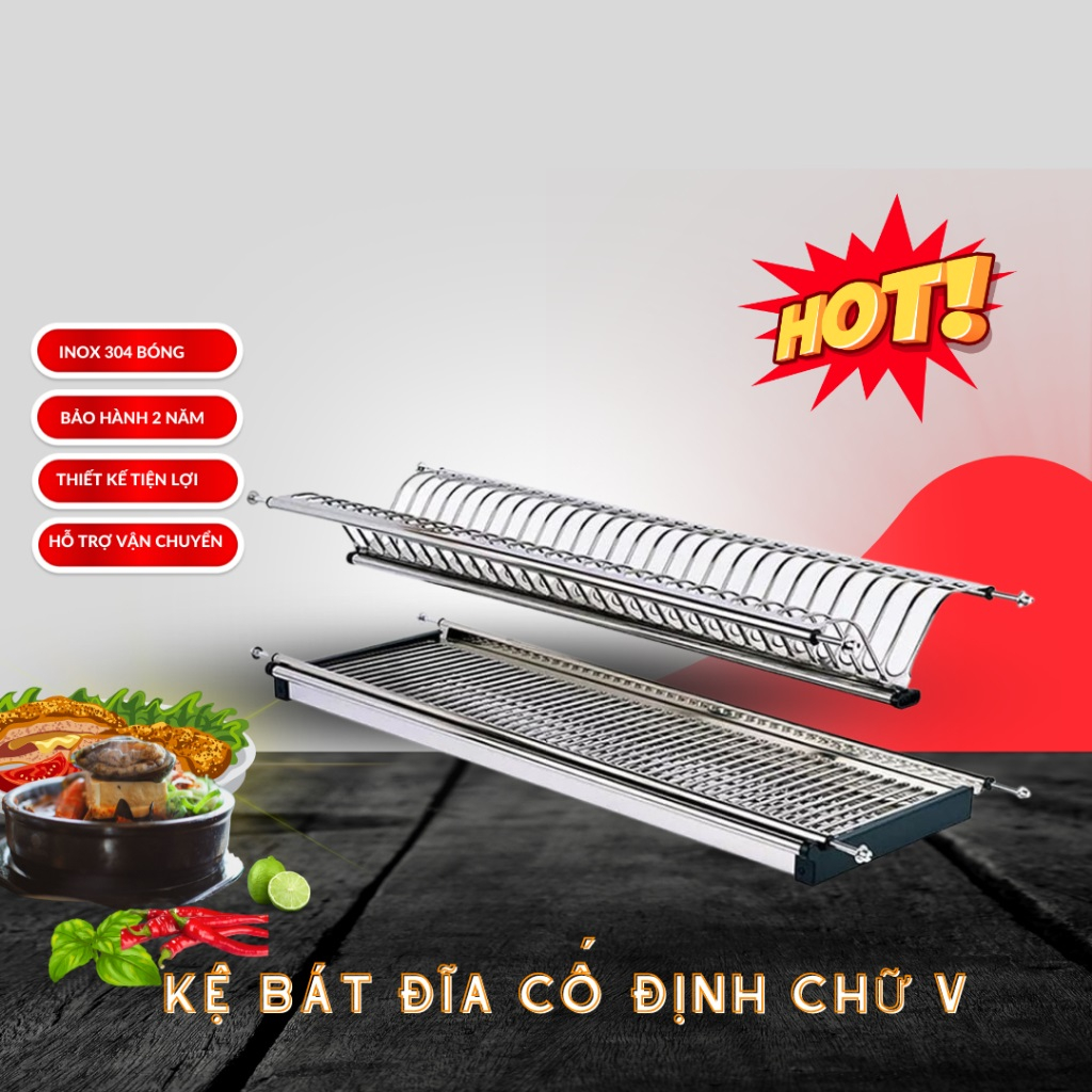 Kệ Bát Đĩa Cố Định Chữ V Eurotek Dễ Dàng Cất Và Lấy Bát Đĩa, Tránh Va Chạm Gây Mẻ Vỡ