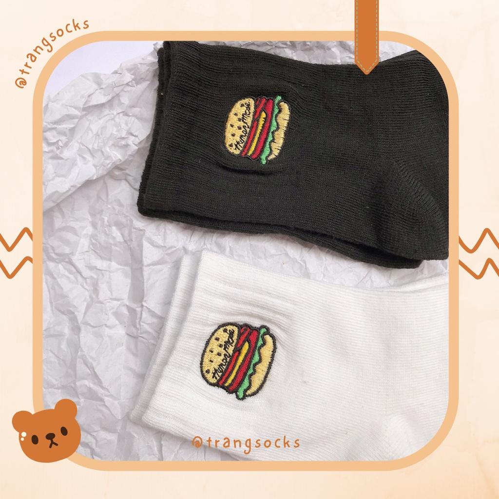 Tất vớ cao cổ hoạ tiết thêu hình Humburger