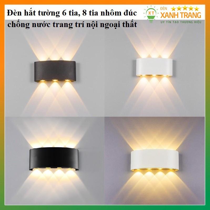 Đèn Hắt Tường 2 Đầu 6 mắt, 8 mắt trang trí nội ngoại thất chất liệu Nhôm Đúc Chống Nước IP66