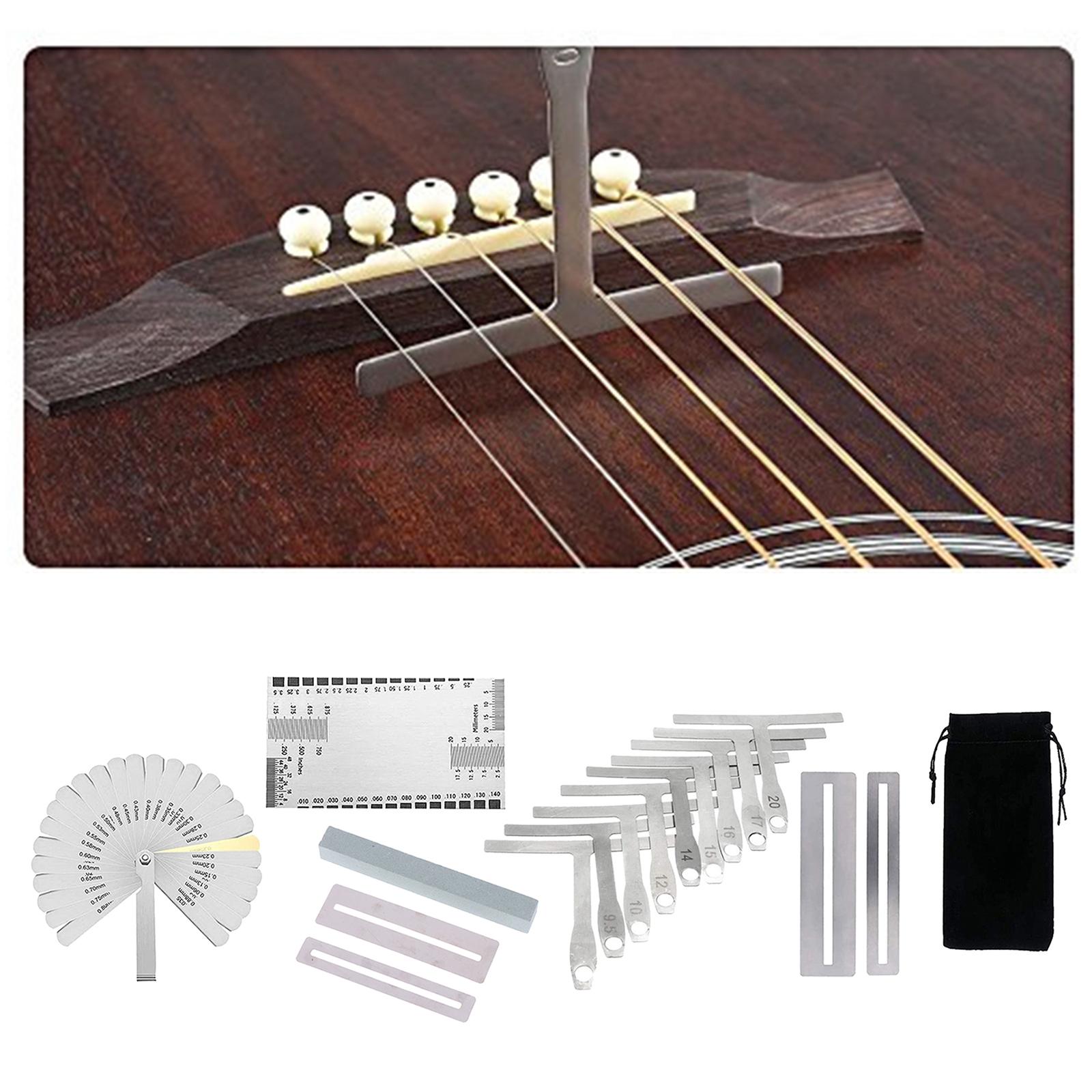 Guitar Luthier Tools Luthier Measuring Tools Set Guitar Set Up Kit with Carry Bag for Guitar, Bass, Banjo, Ukulele, Mandolin
