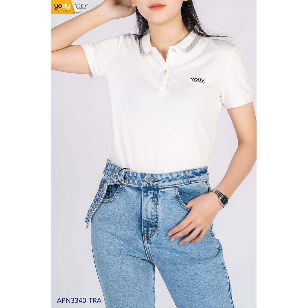 Áo Phông Polo Nữ YODY Tay Ngắn Phối Bo Chất Liệu Pique Mắt Chim Co Giãn Thoải Mái - APN3340