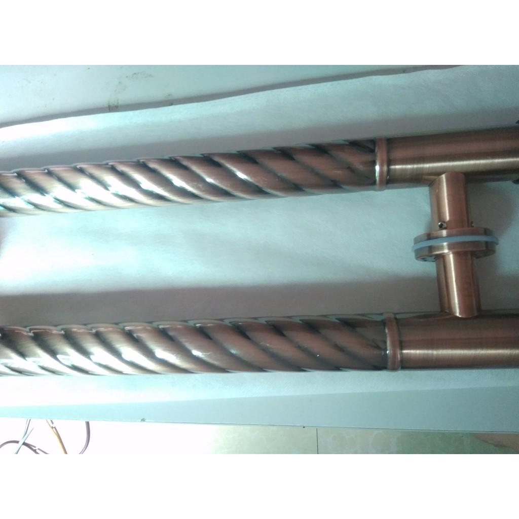 TAY KÉO CỬA MÀU NÂU ĐỒNG 75CM TÂM LỖ 40CM