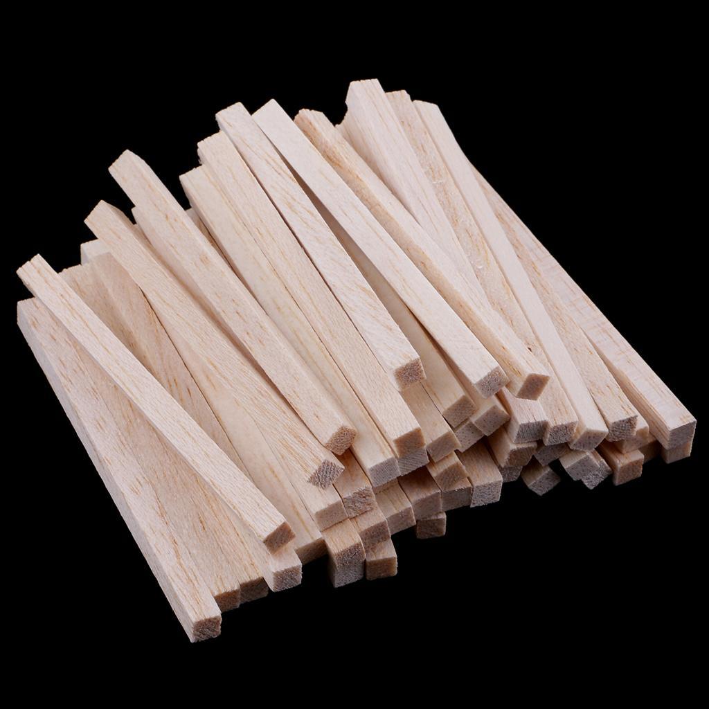 150x Balsa Wood Square Wooden Stick For Kids Children DIY Ornament 5/8/11cm