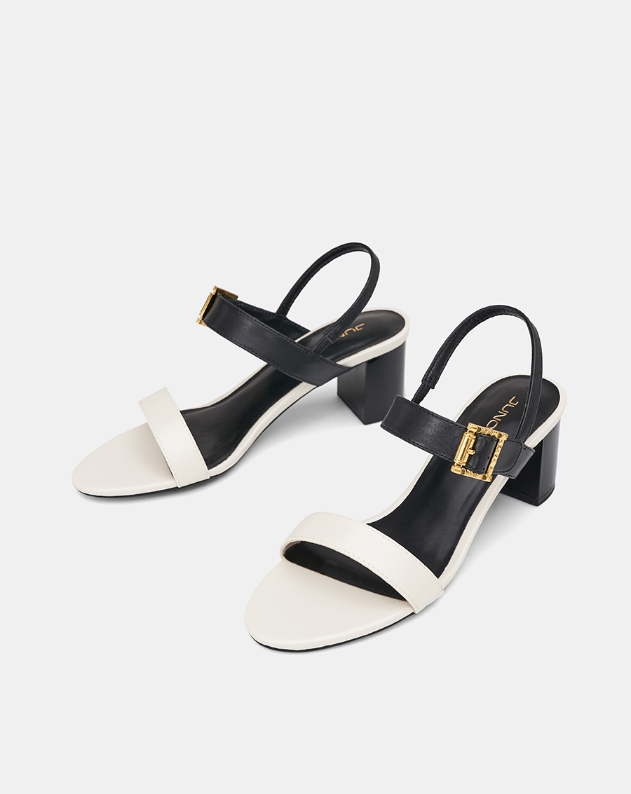 Giày Sandal Nữ 5cm Thời Trang JUNO 2 Quai Ngang Khoá Trang Trí SD05102